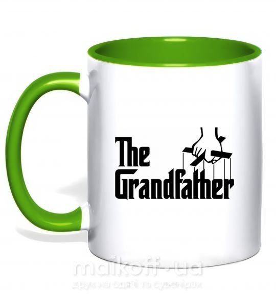 Чашка з кольоровою ручкою The grandfather Зелений фото