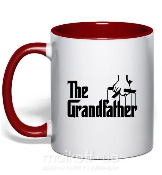 Чашка с цветной ручкой The grandfather Красный фото