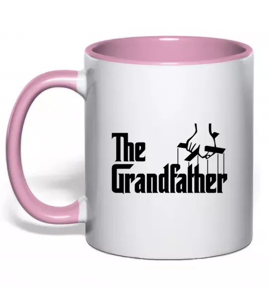 Чашка з кольоровою ручкою The grandfather Ніжно рожевий фото