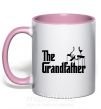 Чашка с цветной ручкой The grandfather Нежно розовый фото