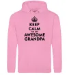 Чоловіча толстовка (худі) Keep calm i am an awesome grandpa Рожевий фото