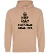 Мужская толстовка (худи) Keep calm i am an awesome grandpa Песочный фото