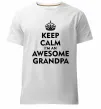 Чоловіча преміум футболка Keep calm i am an awesome grandpa Білий фото