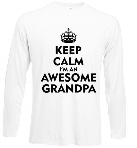 Реглан Keep calm i am an awesome grandpa Белый фото