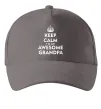 Кепка Keep calm i am an awesome grandpa Серый фото