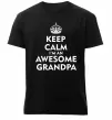 Чоловіча преміум футболка Keep calm i am an awesome grandpa Чорний фото