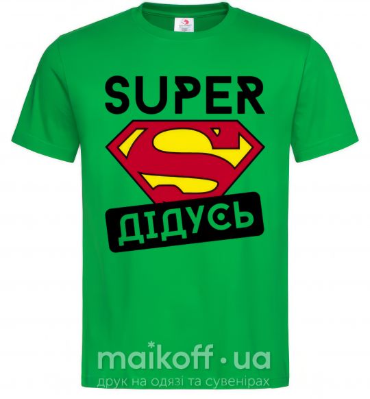 Мужская футболка Super дедушка Зеленый фото