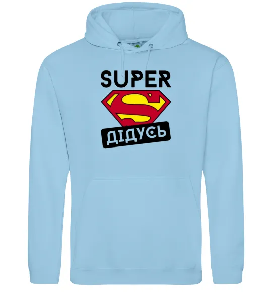 Мужская толстовка (худи) Super дідусь Голубой фото