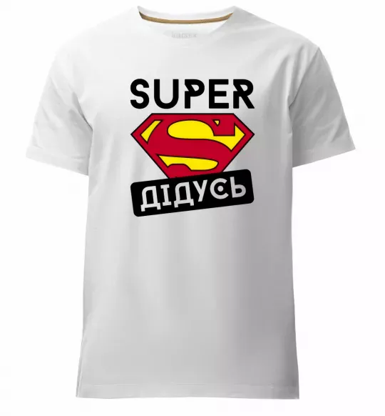 Мужская премиум футболка Super дідусь Белый фото