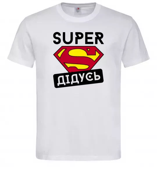 Мужская футболка Super дідусь Белый фото