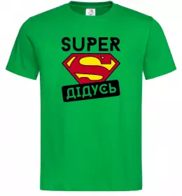 Мужская футболка Super дідусь Зеленый фото