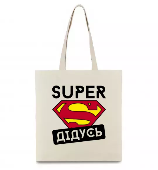 Еко-сумка Super дідусь Бежевий фото