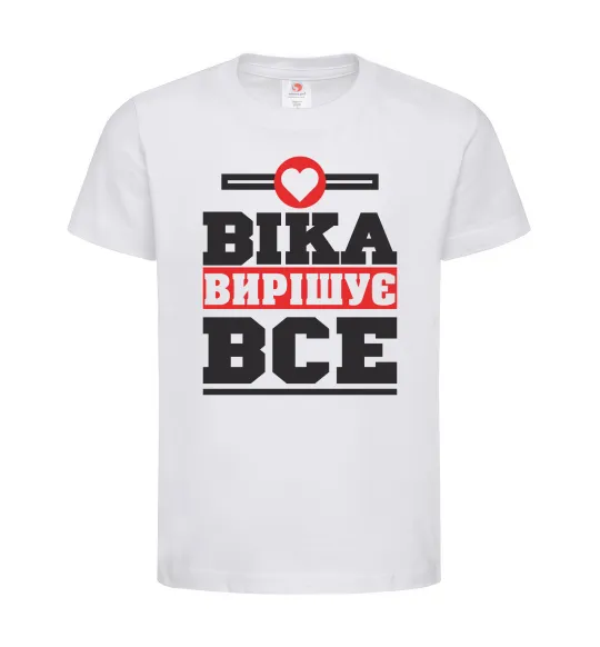 Дитяча футболка Віка вирішує все Білий фото