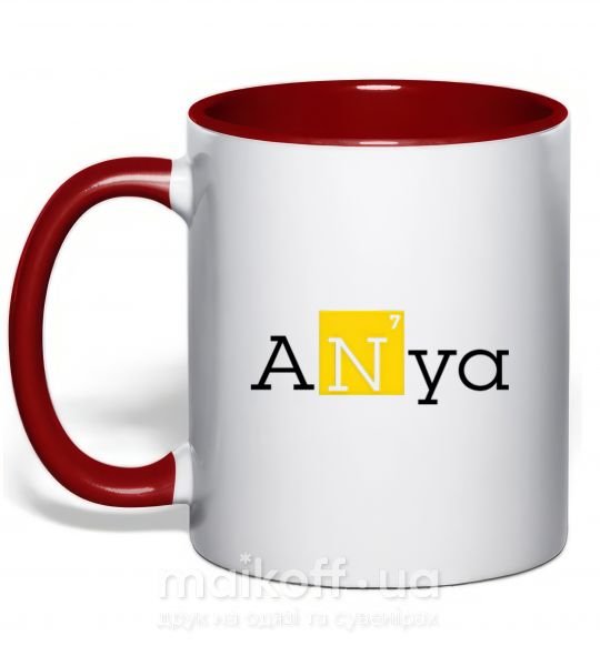 Чашка с цветной ручкой Anya Красный фото