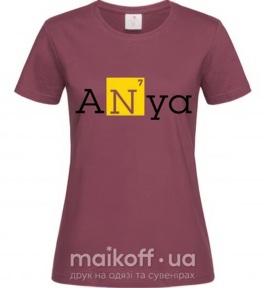 Женская футболка Anya Бордовый фото