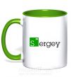 Чашка с цветной ручкой Sergey Зеленый фото