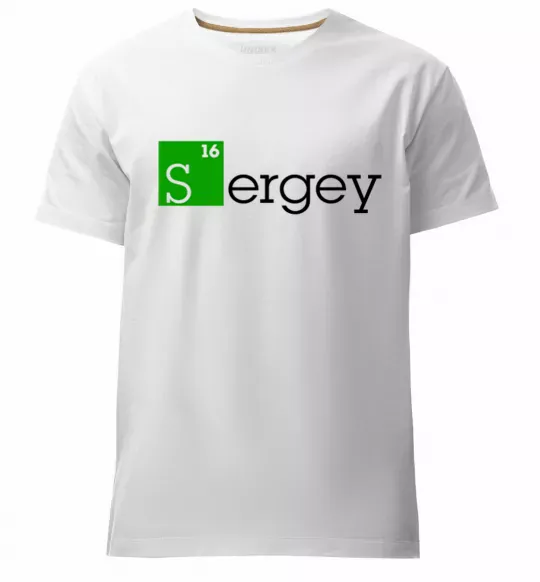 Чоловіча преміум футболка Sergey Білий фото