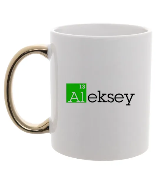 Чашка с цветной ручкой Alexey Золото фото