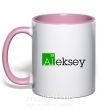 Чашка з кольоровою ручкою Alexey Ніжно рожевий фото
