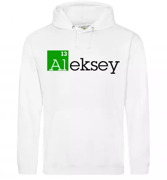 Мужская толстовка (худи) Alexey Белый фото