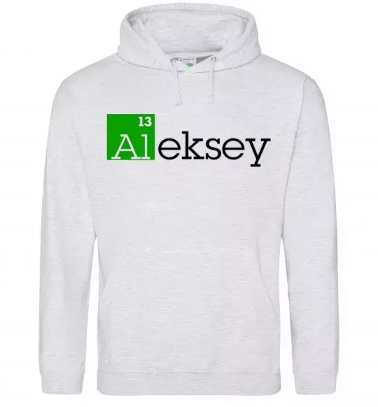 Мужская толстовка (худи) Alexey Серый меланж фото