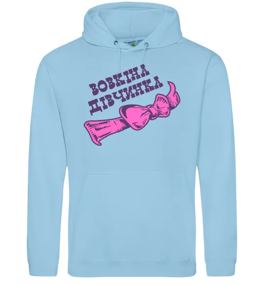 Жіноча толстовка (худі) Вовкіна дівчинка Блакитний фото