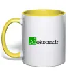 Чашка с цветной ручкой Aleksandr Солнечно желтый фото