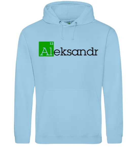 Мужская толстовка (худи) Aleksandr Голубой фото