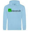 Мужская толстовка (худи) Aleksandr Голубой фото