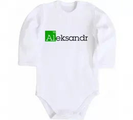 Детский боди Aleksandr Белый фото