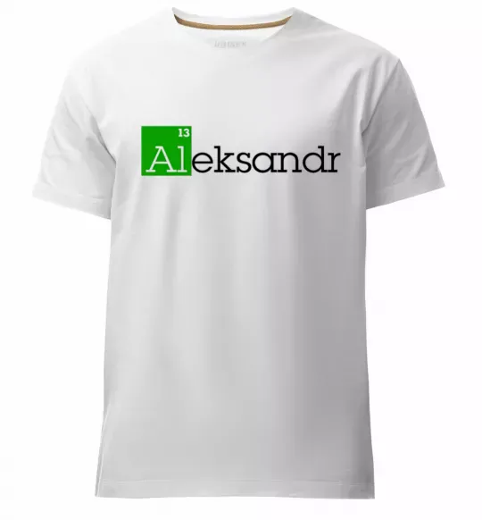 Мужская премиум футболка Aleksandr Белый фото