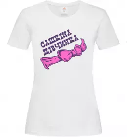 Женская футболка Сашкіна дівчинка бантик Белый фото