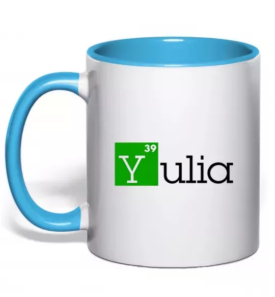 Чашка с цветной ручкой Yulia Голубой фото