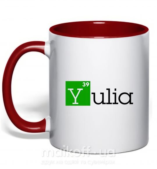 Чашка с цветной ручкой Yulia Красный фото
