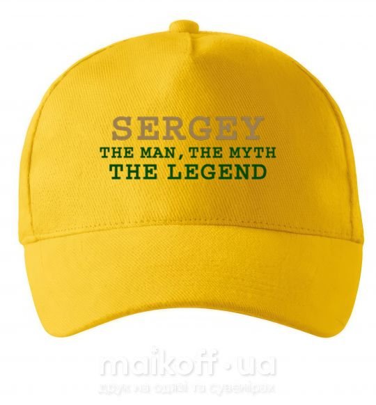 Кепка Sergey the man the myth the legend Сонячно жовтий фото
