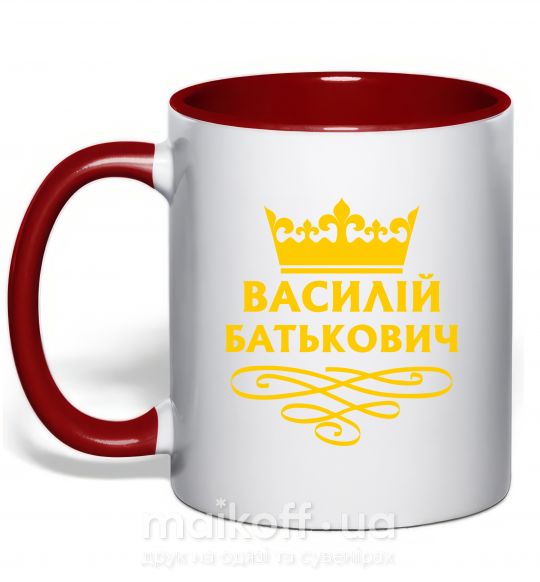 Чашка с цветной ручкой Василій Батькович Красный фото
