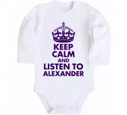 Детский боди Keep calm and eat borsch Белый фото