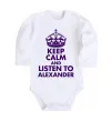 Дитячий бодік Keep calm and listen to Alexander Білий фото