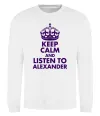 Свитшот Keep calm and listen to Alexander Белый фото