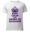Мужская премиум футболка Keep calm and listen to Alexander Белый фото