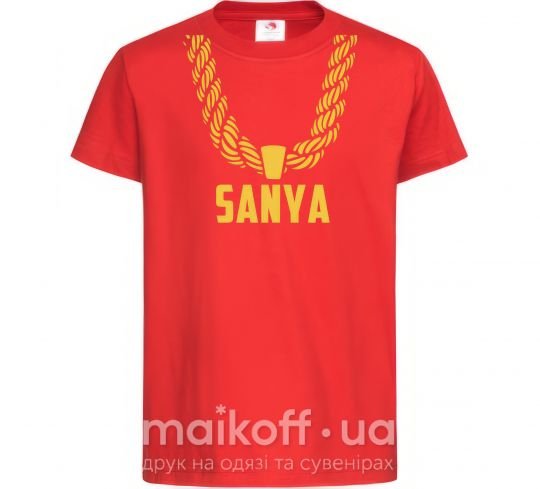 Детская футболка Sanya золотая цепь Красный фото