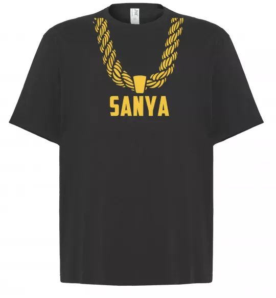 Футболка Оверсайз Sanya золотий ланцюжок Черный фото