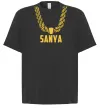 Футболка Оверсайз Sanya золотий ланцюжок Черный фото