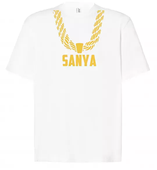 Футболка Оверсайз Sanya золотий ланцюжок Белый фото