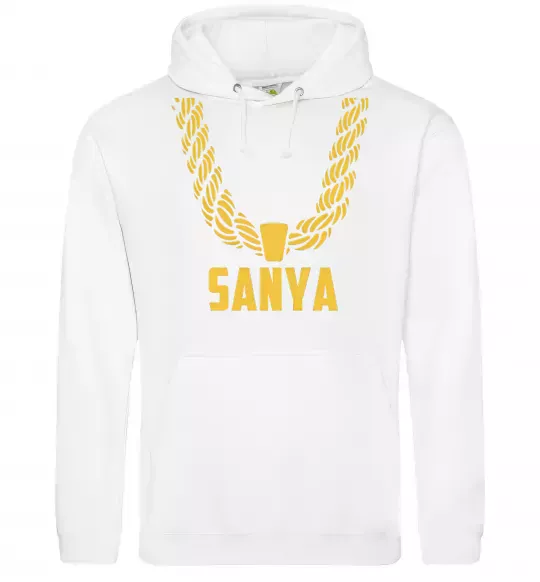 Чоловіча толстовка (худі) Sanya золотий ланцюжок Білий фото