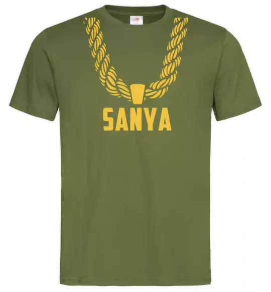 Мужская футболка Sanya золотий ланцюжок Оливковый фото