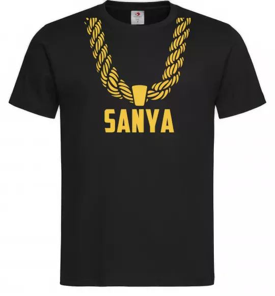 Мужская футболка Sanya золотий ланцюжок Черный фото