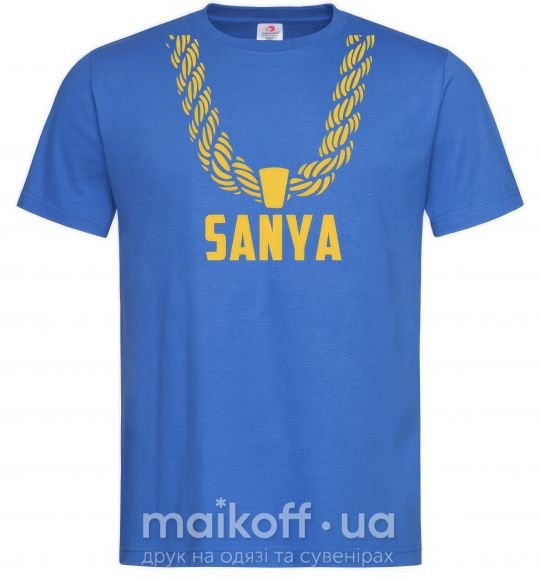 Мужская футболка Sanya золотая цепь Ярко-синий фото