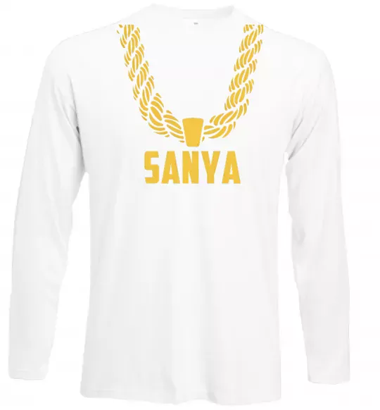 Лонгслів Sanya золотий ланцюжок Білий фото