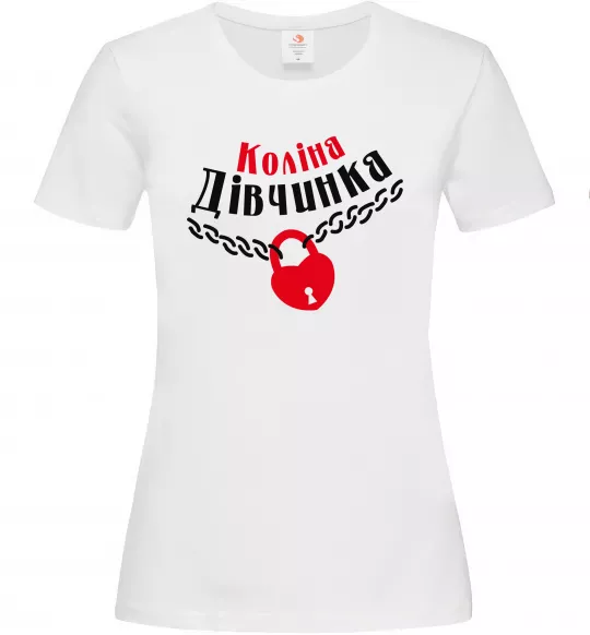 Жіноча футболка Коліна дівчинка Білий фото
